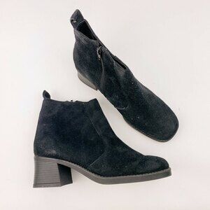 Vintage 90s Black LeatherCraft Fashion Tradition Suede Jennifer Booties Size 9